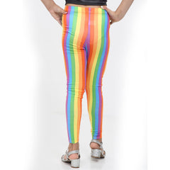 Girls Rainbow Striped Leggings