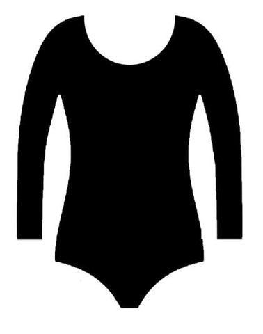 Girls Cotton Full Sleeve Black Leotard
