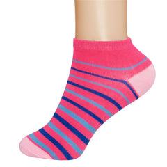 3 Pairs of Ladies Low Cut Ankle Socks Str2pe Design 1