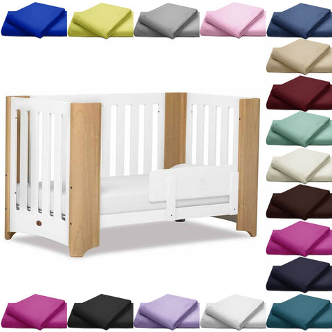 PLAIN FITTED COT BED COTTON SHEETS