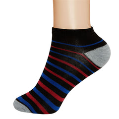 3 Pairs of Ladies Low Cut Ankle Socks Str2pe Design 1