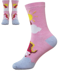 Kids Novelty Soft Funny Casual Unicorn Print Socks