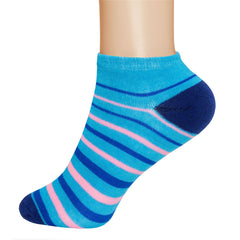3 Pairs of Ladies Low Cut Ankle Socks Str2pe Design 1
