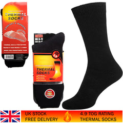 Single Pair of Mens 4.9 tog Thermal Fleece Heat Socks