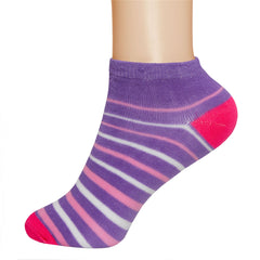 3 Pairs of Ladies Low Cut Ankle Socks Str2pe Design 1