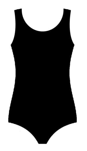 Girls Cotton Sleeveless Black Leotard