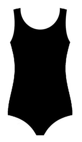 Girls Cotton Sleeveless Black Leotard