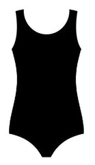 Girls Cotton Sleeveless Black Leotard