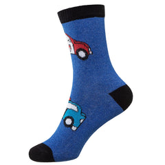 Kids Novelty Soft Funny Casual Car Print Socks