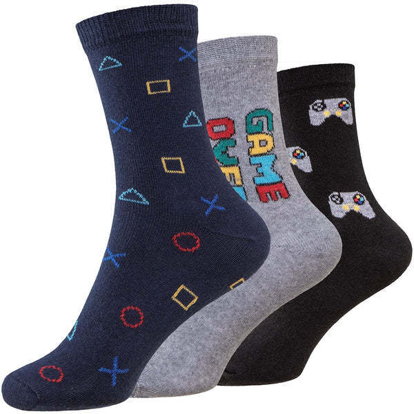 Kids Novelty Soft Funny Casual Game Over Print Socks