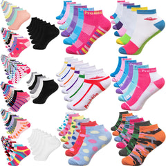 6 Pairs Ladies Trainer Socks Girls Liner Sports Adults Womens Funky Designs 4-7