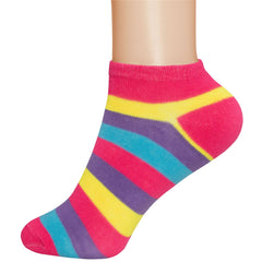 6 Pairs Ladies Trainer Socks Girls Liner Sports Adults Womens Funky Designs 4-7