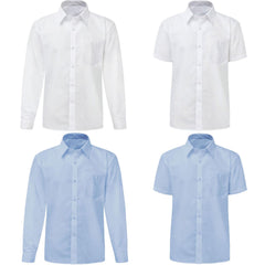 BOYS SCHOOL SHIRTS COLLARED LONG OR SHORT SLEEVES UNIFORM FORMAL SMART WEAR TOPS