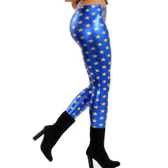 KIDS FISH SCALE MERMAID LEGGINGS GIRLS DISCO SPARKLE FANCY SHINY METALLIC PANTS