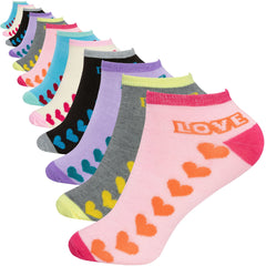 6 Pairs Ladies Trainer Socks Girls Liner Sports Adults Womens Funky Designs 4-7