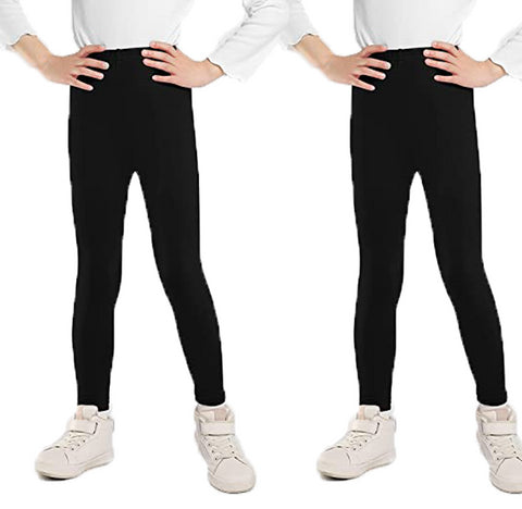 Girls Children Full Length Plain Cotton Leggings