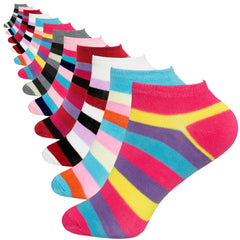 6 Pairs Ladies Trainer Socks Girls Liner Sports Adults Womens Funky Designs 4-7