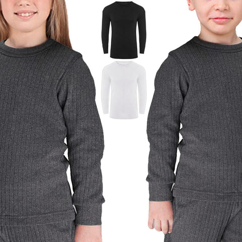 KIDS THERMAL TOPS LONG SLEEVES SHIRT BOYS GIRLS BASE LAYER CHILDREN UNDERWEAR