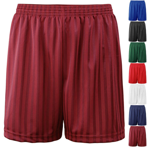 KIDS FOOTBALL SHADOW STRIPE SHORTS BOYS GIRLS GAMES GYM SPORTS SCHOOL UNIFORM