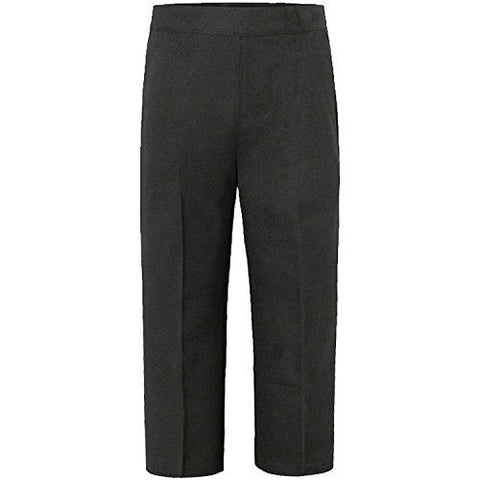 KIDS BOYS PULL UP TROUSERS CHILDREN SCHOOL UNIFORM HALF ELASTICATED TEFLON PANTS