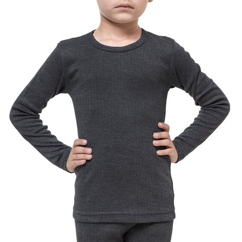 KIDS THERMAL TOPS LONG SLEEVES SHIRT BOYS GIRLS BASE LAYER CHILDREN UNDERWEAR