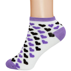 3 Pairs of Ladies Low Cut Ankle Socks Heart Design 2