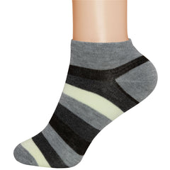 6 Pairs of Ladies Low Cut Ankle Socks Stripe Design 2