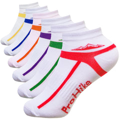 6 Pairs of Ladies Low Cut Ankle Socks Sport Design 1