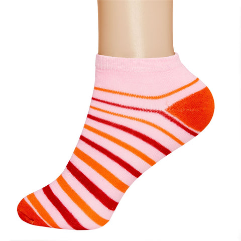 3 Pairs of Ladies Low Cut Ankle Socks Str2pe Design 1