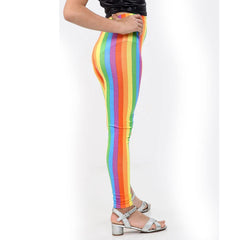 Girls Rainbow Striped Leggings