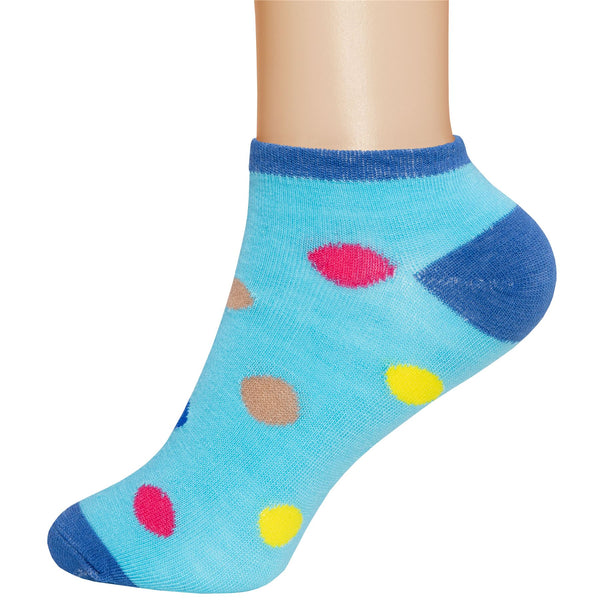 3 Pairs of Ladies Low Cut Ankle Socks Polka Design 1