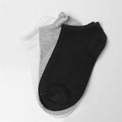 3 Pairs of Ladies Low Cut Ankle Socks Trainer Socks Black Grey White