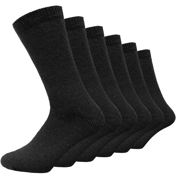6 Pairs Black Men's Heavy Duty Socks
