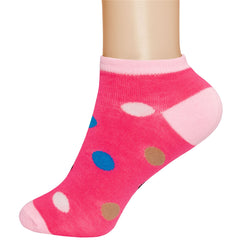 6 Pairs of Ladies Low Cut Ankle Socks Polka Design 1