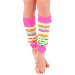 Rainbow Florescent Stripe Leg Warmer
