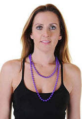 48” LONG NEON PLASTIC BEADS NECKLACE