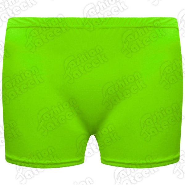 KIDS MICROFIBER HOT PANTS KNICKERS LYCRA DANCE SHORTS GYM SEXY NEON PARTY 5-12