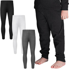 YWDJ 3-12 Years Boys Girls Pants Fall Solid Color High Waist Plush Down  Pants Thickened Thermal Pants Liner Black 3-4 Years 