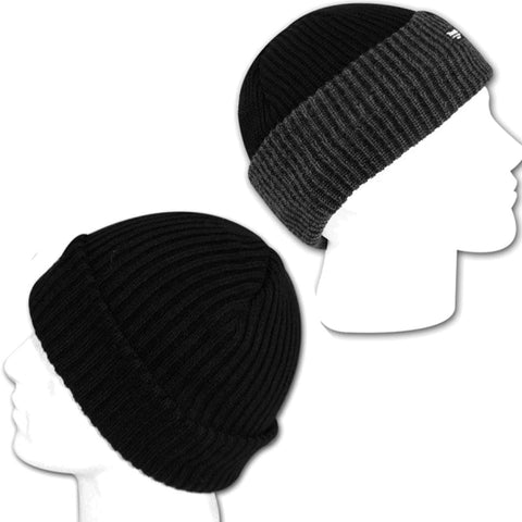 MENS THINSULATE HAT RIBBED LINED THERMAL INSULATED CHUNKY KNIT WINTER SKI BEANIE