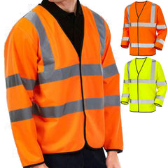 Hi Viz Vis Visibility Security Top Reflective Tape Safety Executive Work Jacket