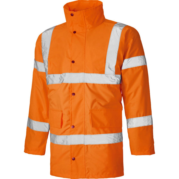 HI VIZ TWO TONE PARKA JACKET 2 NEON VIS VISIBILITY WORK WATERPROOF SECURITY COAT