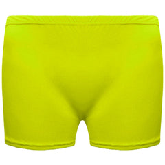KIDS MICROFIBER HOT PANTS KNICKERS LYCRA DANCE SHORTS GYM SEXY NEON PARTY 5-12