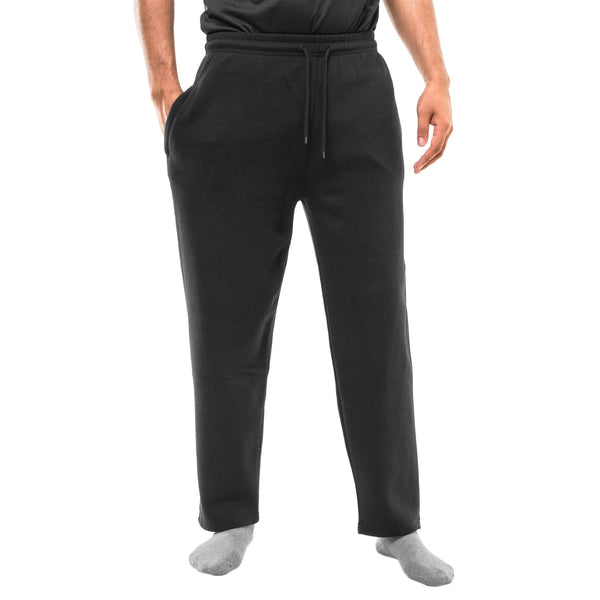 Mens Jogging Sweat Pants Brushed Fleece Elasticated Waist Bottoms Gym Trousers