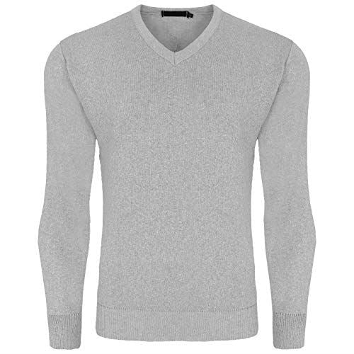 MENS KNITTED JUMPER VNECK SOFT CASUAL FORMAL PULLOVER KNITWEAR GOLF SWEATER TOPS