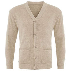 MENS PLAIN BUTTON UP CARDIGAN KNITWEAR CLASSIC GRANDDAD FRONT POCKETS KNITTED TOP
