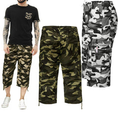 Mens Camouflage 3/4 Army Shorts