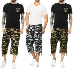 Mens Camouflage 3/4 Army Shorts