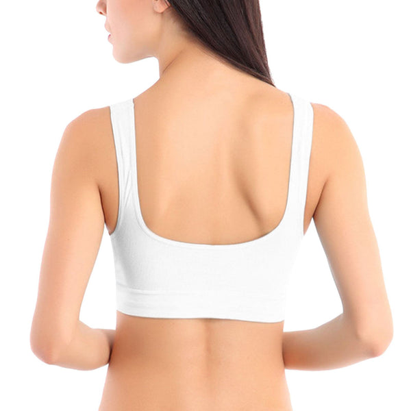 NON-PADDED WOMENS LADIES SEAMLESS BRA SPORTS LEISURE CROP TOP VEST COMFORT S-3XL