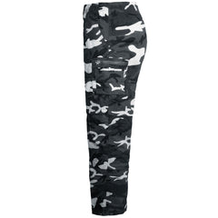 Mens Thermal Fleece Lined Trousers Camouflage Cargo Combat Elasticated Waist Full Length Bottoms Pants S M L XL XXL